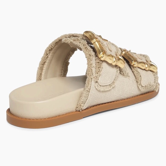 SCHUTZ Gold and Cream Sandals - Picture 4 of 6